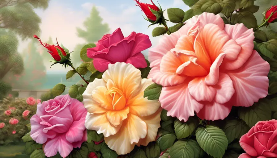 Rose of Sharon: Compañeros Ideales para un Jardín Colorido Todo el Año 3 Imagen sobre a clásica de las rosas, unida a la floración tardía del Hibiscus syriacus, crear