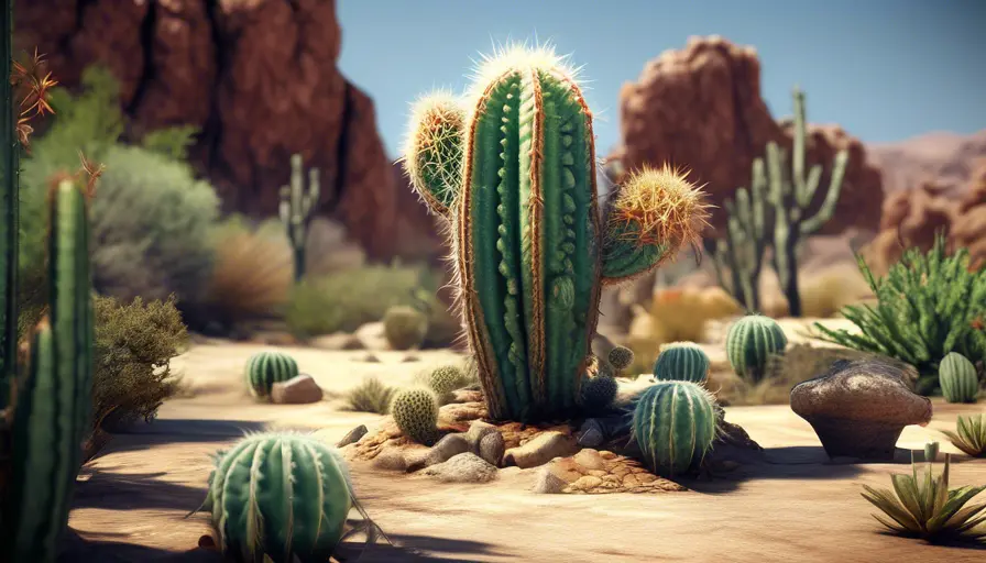 Imagen sobre cas y áreas con poca vegetación.Este cactus está adaptado para sobrevivir en a