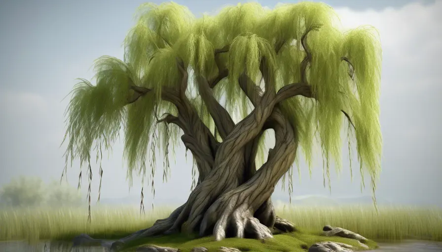 Imagen sobre esitan mucha humedad. Aunque es un árbol de crecimiento rápido, el sauce lloró