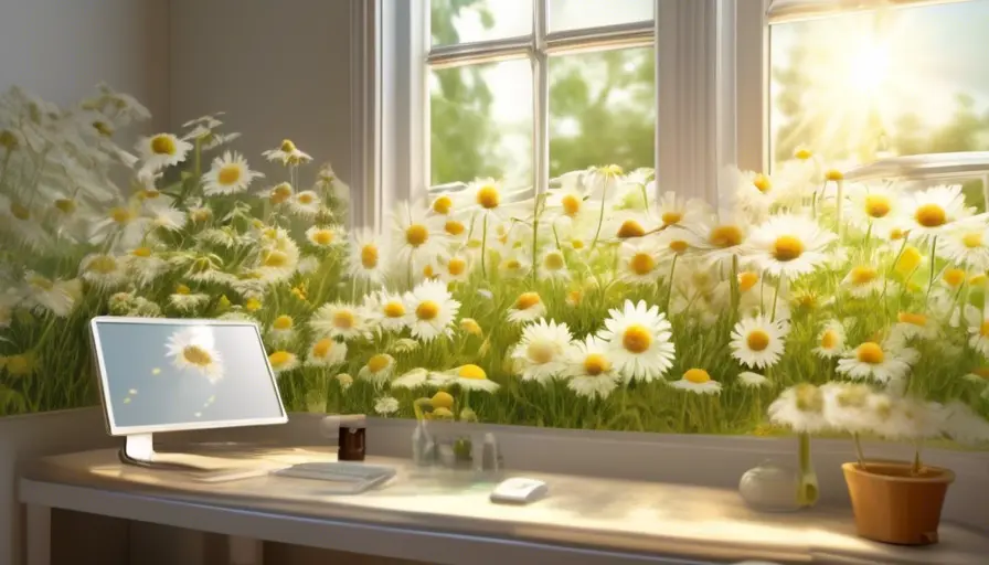 Cultivar Manzanilla en Casa: Guía Completa para un Té Relajante 3 Imagen sobre horas de luz solar directa al día. Si no tienes una ventana que reciba la cantid