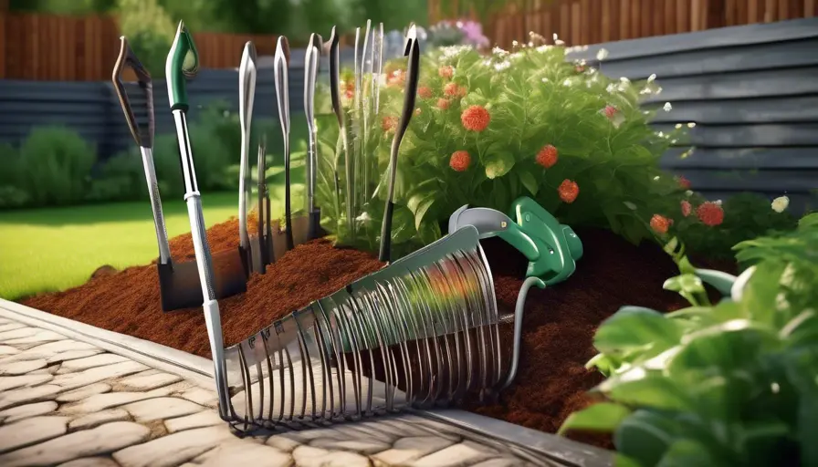 Tipos de Rastrillos para Jardinería: Guía Completa de Usos y Características 3 Imagen sobre icado en metal, es ideal para mover, extender y nivelar la tierra. Su diseño per
