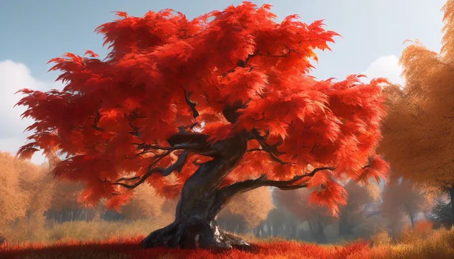 Imagen sobre lo de color único. Arce amur (Acer ginnala): El arce amur es un árbol de tamañ