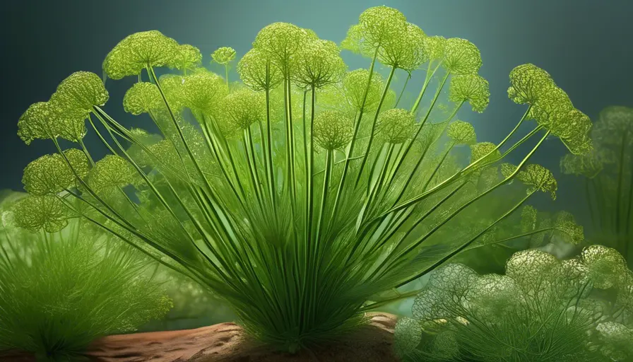 Imagen sobre plantas de eneldo florecen generalmente en verano y, una vez que florecen, las h