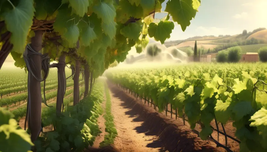 Riego de vides: ¿Cuánto agua necesitan tus plantas para una cosecha exitosa? 2 Imagen sobre Señales de exceso de riego en las vides